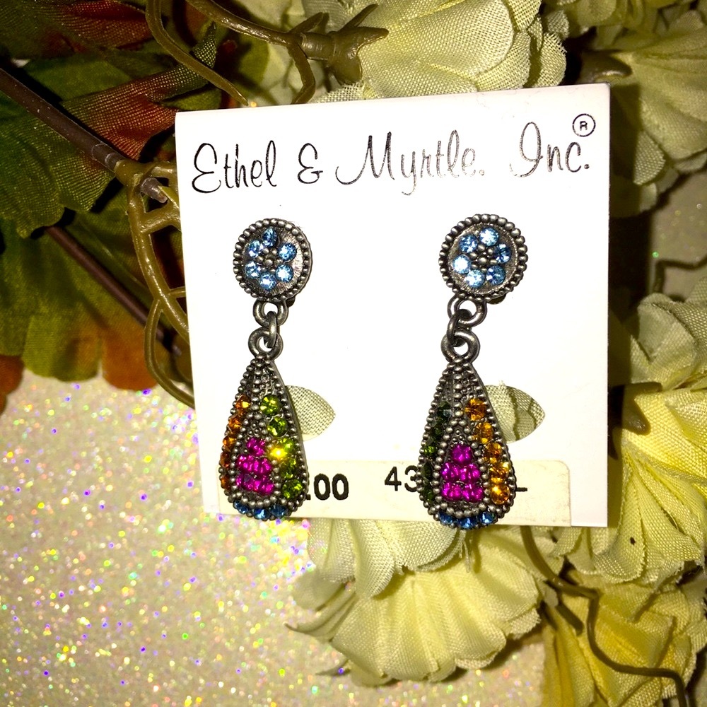 STUNNING “ETHYL & MYTRLE”DROP EARRINGS! NEW UNUSED